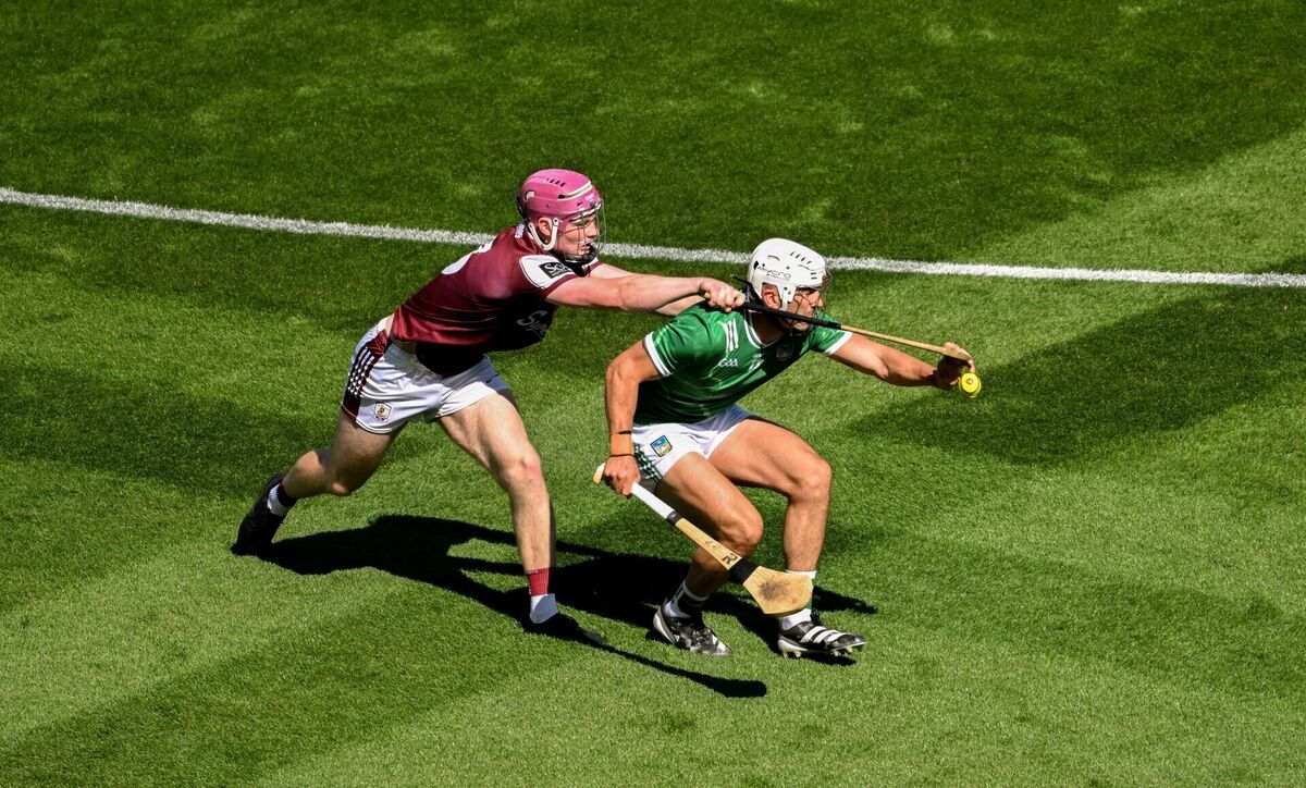 Aaron Gillane of Limerick in action against Cillian Trayers of Galway. Picture: Daire Brennan/Sportsfile Aaron Gillane of Limerick in action against Cillian Trayers of Galway. Picture: Daire Brennan/Sportsfile
