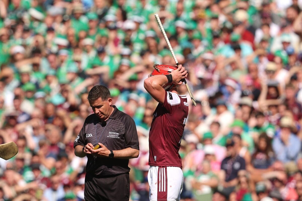 Galway's Ronan Glennon was sent off by Colm Lyons. Picture: INPHO/Bryan Keane Galway's Ronan Glennon was sent off by Colm Lyons. Picture: INPHO/Bryan Keane