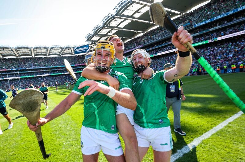 Cathal O'Neill, Mike Casey and Cian Lynch celebrate. Picture: INPHO/Ryan Byrne Cathal O'Neill, Mike Casey and Cian Lynch celebrate. Picture: INPHO/Ryan Byrne