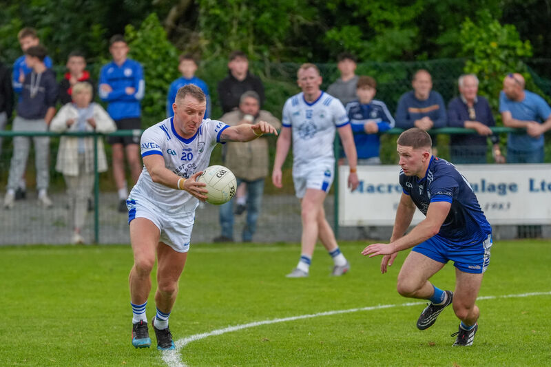 Castlehaven’s Brian Hurley shoots for a point as Knocknagree’s David Twomey seeks to block. Picture: Noel Sweeney Castlehaven’s Brian Hurley shoots for a point as Knocknagree’s David Twomey seeks to block. Picture: Noel Sweeney