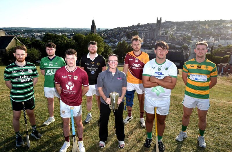 Representatives of clubs taking part in the AOS Security Seandún Junior A hurling championship at the launch at Bell's Field. Picture: Eddie O'Hare