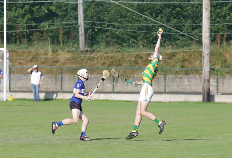 Blackrock's Shane O'Shaughnessy grabs the dropping ball. Picture: David Creedon