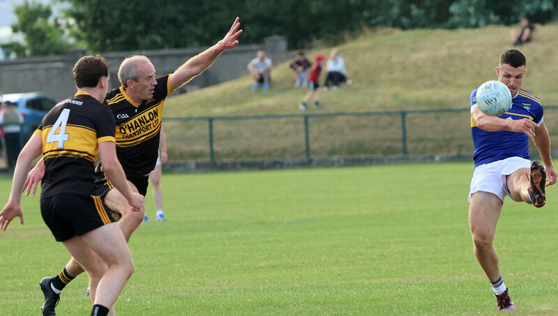 Jack Twomey of Kilshannig clearing the ball against Clyda Rovers. Picture: Brendan Gleeson