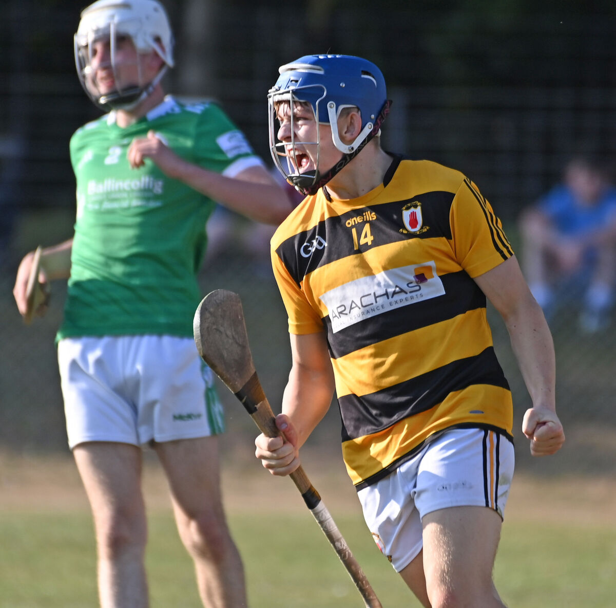 Na Piarsaigh's Luke Hurley celebrates his third goal. Picture: Eddie O'Hare