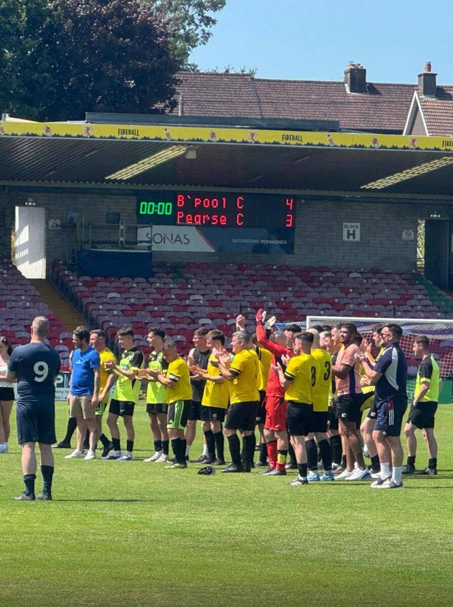 Blackpool celebrate their win over Pearse Celtic at Turner's Cross. Blackpool celebrate their win over Pearse Celtic at Turner's Cross.