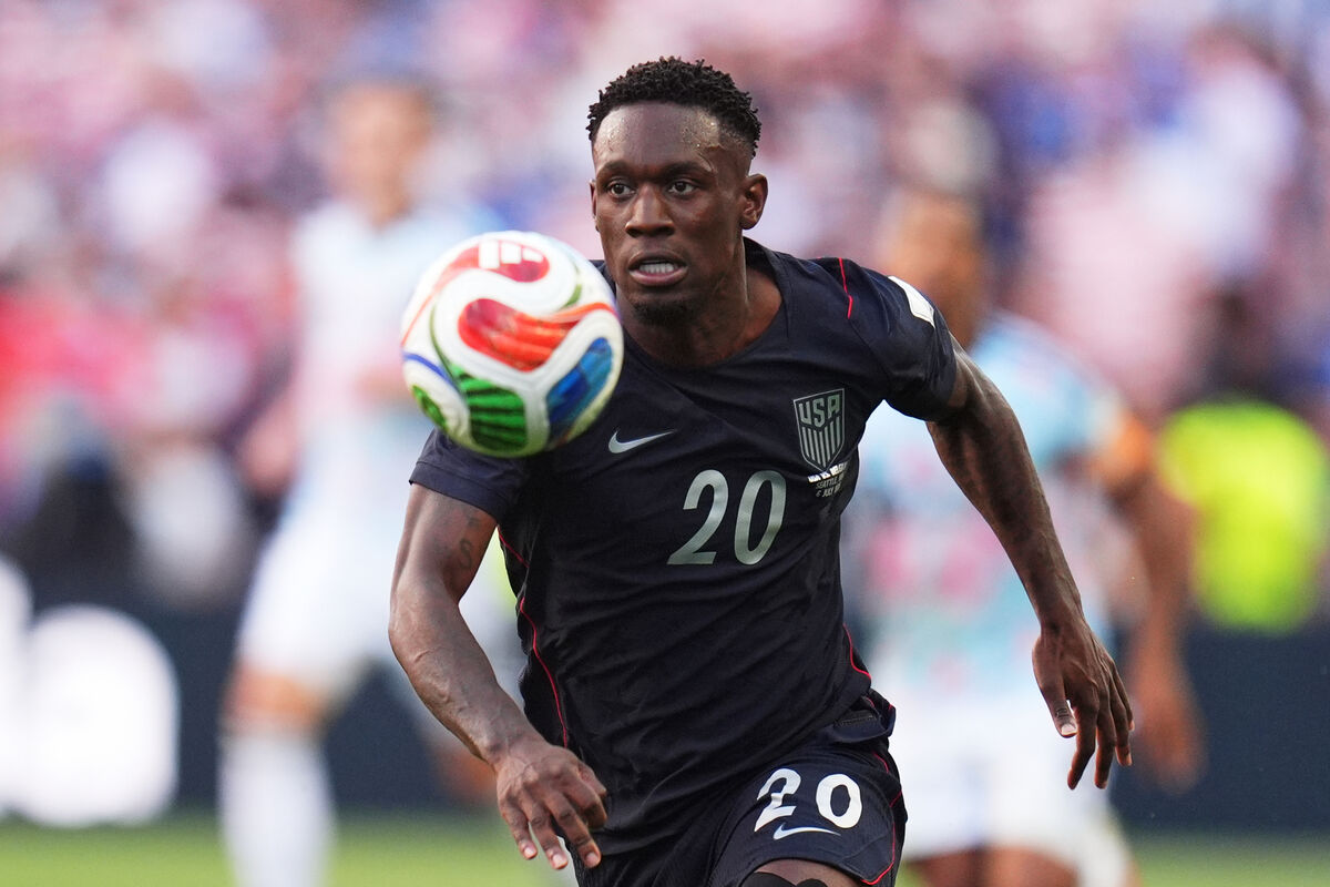 United States' Folarin Balogun got dragged into the World Cup's biggest controversy in the turning over of his red card ahead of the match against Belgium. Picture: AP Photo/Manu Fernandez
