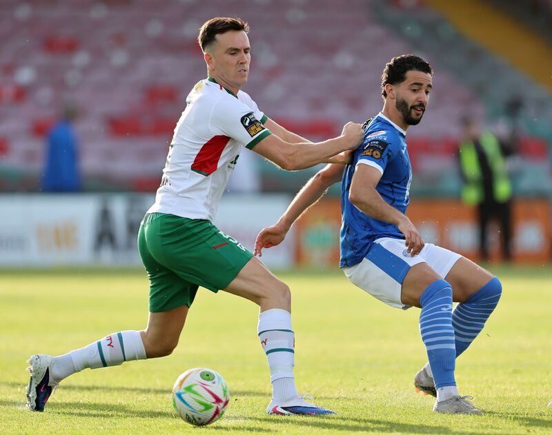 Charlie Lyons, Cork City, Bernardo Dos Santos Monteiro, Finn Harps. Picture: Jim Coughlan. Charlie Lyons, Cork City, Bernardo Dos Santos Monteiro, Finn Harps. Picture: Jim Coughlan.