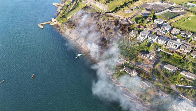 <p>The fire near Camden Fort in Crosshaven on July 13.</p>