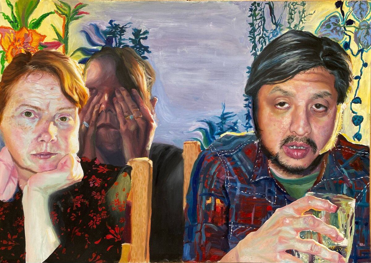 Artwork by Odessa Yip showing her parents Artwork by Odessa Yip showing her parents