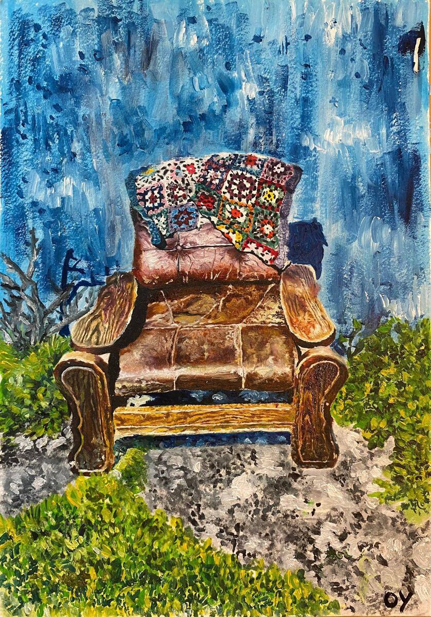 Dadó’s Armchair with Oil Pastel by Cork artist Odessa Yip Dadó’s Armchair with Oil Pastel by Cork artist Odessa Yip
