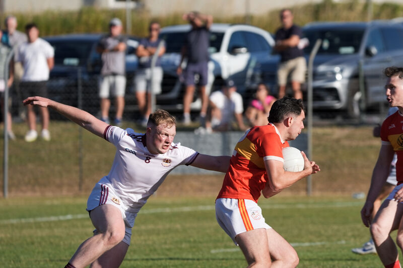 Jack Murphy of Bishopstown tackles Éire Óg’s Jerome Kelleher. Picture: Noel Sweeney Jack Murphy of Bishopstown tackles Éire Óg’s Jerome Kelleher. Picture: Noel Sweeney