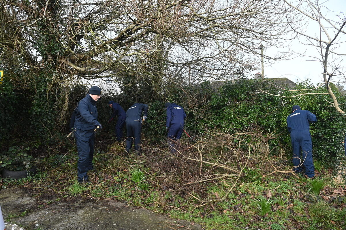 A Garda search team working at Lucey's Lane where the body of Michael Foley was found at his Macroom home. Pic Larry Cummins A Garda search team working at Lucey's Lane where the body of Michael Foley was found at his Macroom home. Pic Larry Cummins