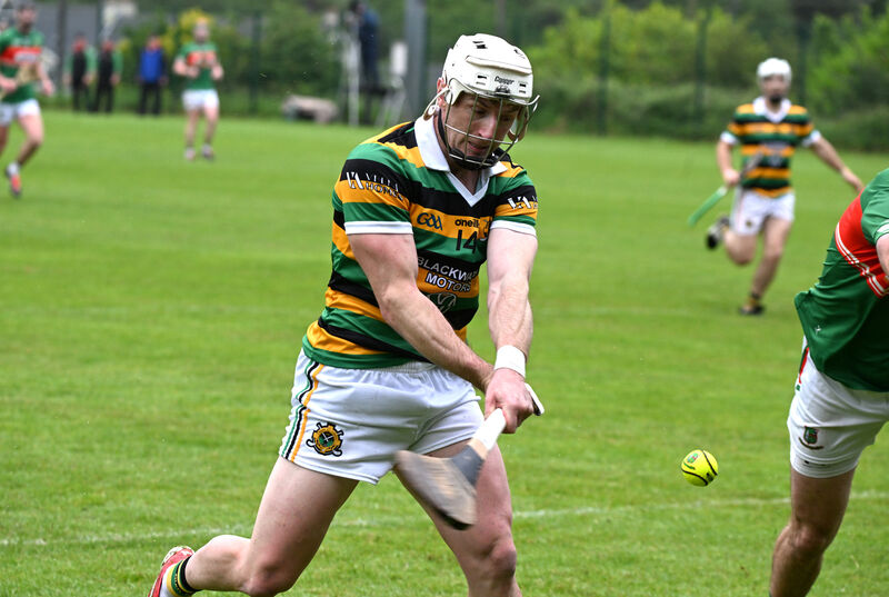  Patrick Horgan blasts in a goal for Glen Rovers against Fr O'Neill's in the hurling league. Picture: Larry Cummins