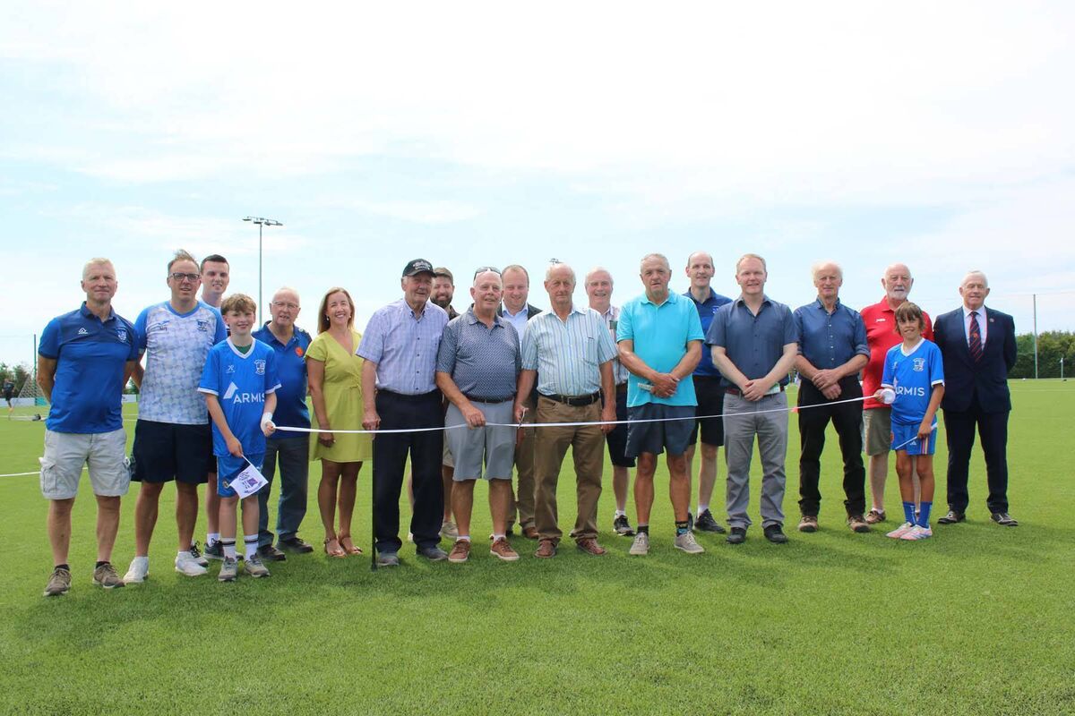 Members of Ballinhassig AFC at the official opening of their new astro facility. 
