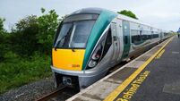 Modern Train at Cork Station Platform in Ireland