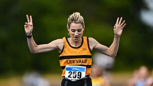 <p>Niamh Allen of Leevale A.C., Cork, crosses the finish line to win the women's 5000m final during day two of the 123.ie National Senior Track & Field Championships 2026 at Morton Stadium in Dublin. Photo by Tyler Miller/Sportsfile</p> <p>Niamh Allen of Leevale A.C., Cork, crosses the finish line to win the women's 5000m final during day two of the 123.ie National Senior Track & Field Championships 2026 at Morton Stadium in Dublin. Photo by Tyler Miller/Sportsfile</p>