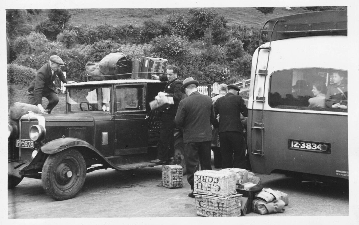 Luggage being transferred to the Waterford bound bus at Youghal Bridge in 1944. Picture supplied by Cyril McIntyre Luggage being transferred to the Waterford bound bus at Youghal Bridge in 1944. Picture supplied by Cyril McIntyre