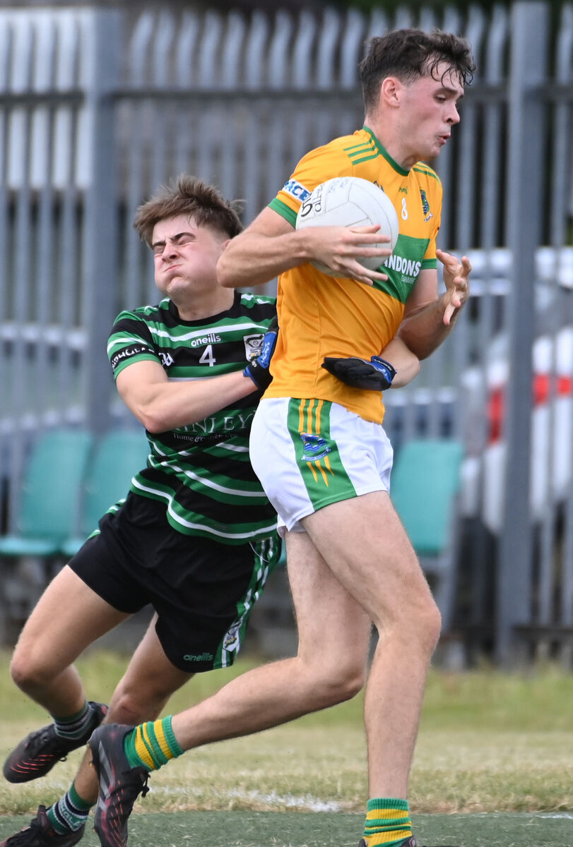 Glanmire's Cathal Kelly bursts past Douglas' Tadgh Curtin. Picture: Eddie O'Hare