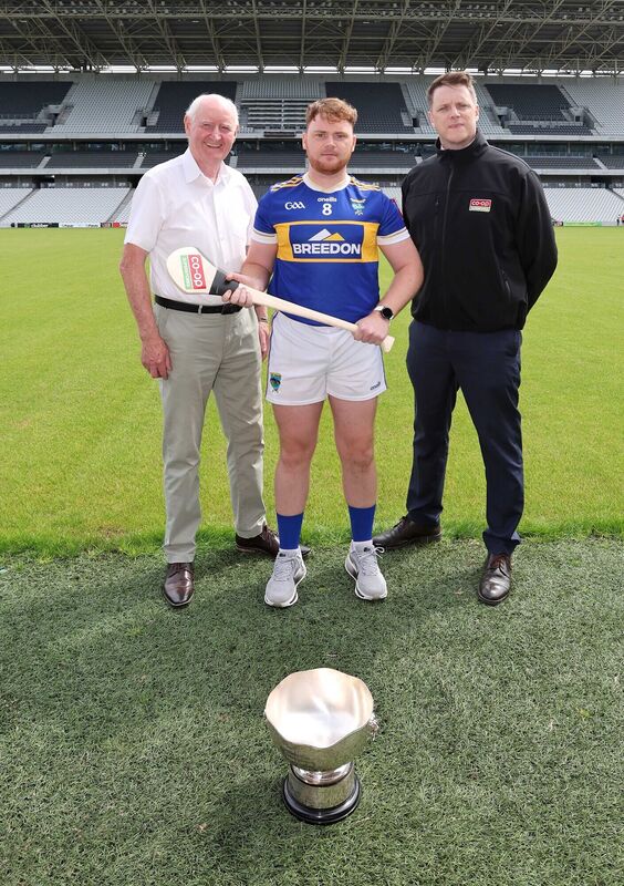 Kilshannig's Jack Kearney with Cork County Board chairperson Pat Horgan and Jerry Riordan of Co-op SuperStores at the launch of the Cork county hurling championship. Picture: Jim Coughlan Kilshannig's Jack Kearney with Cork County Board chairperson Pat Horgan and Jerry Riordan of Co-op SuperStores at the launch of the Cork county hurling championship. Picture: Jim Coughlan