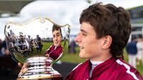 Daniel King celebrates winning The Guinness Galway Hurdle Handicap (Grade 3) with Putapoundinthejar 30/7/2026