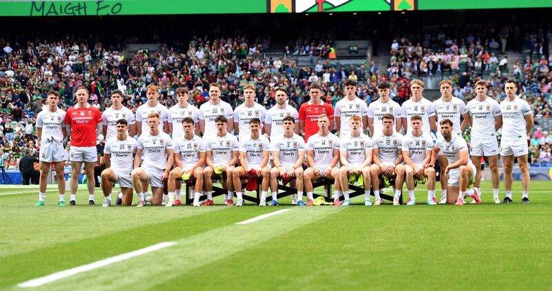 The Mayo senior football panel prior to the All-Ireland final at Croke Park. Picture: David Farrell Photography 