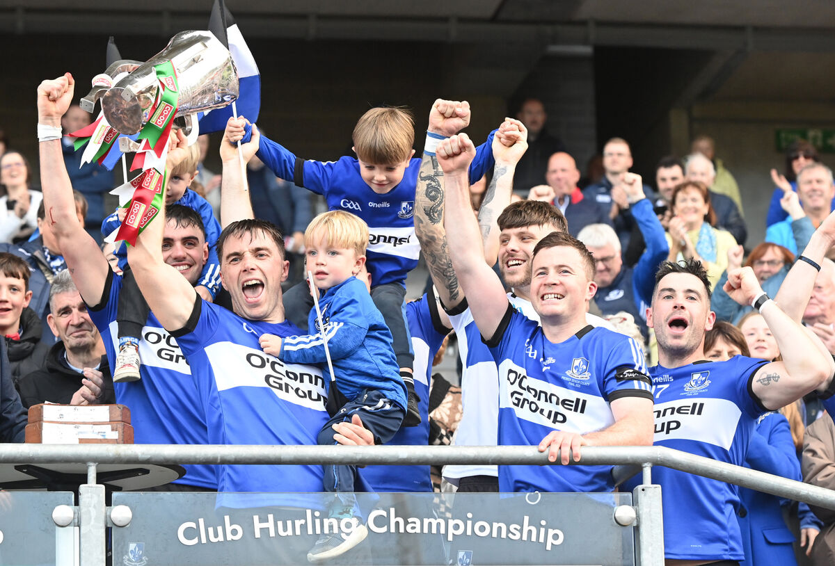 Sarsfields Conor O'Sullivan raises the Seán Óg Murphy Cup following victory over Midleton in last year's Co-op SuperStores Premier SHC final at SuperValu Páirc Uí Chaoimh. Picture: Eddie O'Hare