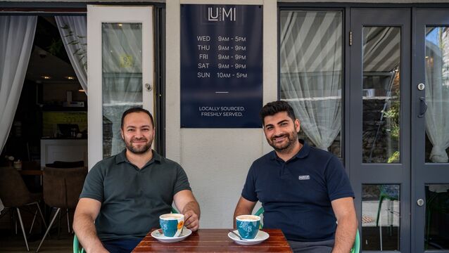 <p>Ali Fincan and Halit Aker, owners of Lumi Café. They employ four staff in the kitchen and nine altogether.<span class="contextmenu emphasis CaptionCredit"> Picture: Chani Anderson</span>
            </p>