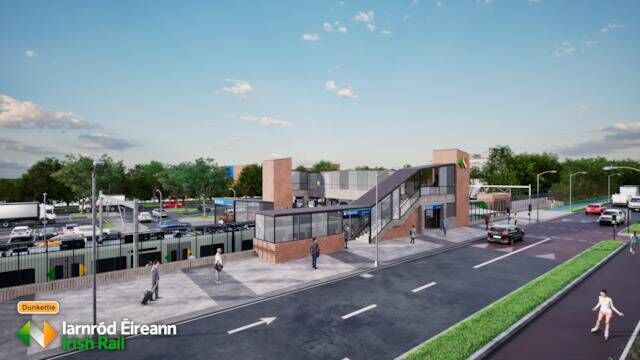 Computer generated image of the proposed new Dunkettle railway station. Image: Iarnród Éireann. Computer generated image of the proposed new Dunkettle railway station. Image: Iarnród Éireann.