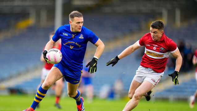 <p>Steven Sherlock of St Finbarr's comes up against Conor Flannery of Dingle. Picture: James Lawlor/INPHO</p> <p>Steven Sherlock of St Finbarr's comes up against Conor Flannery of Dingle. Picture: James Lawlor/INPHO</p>