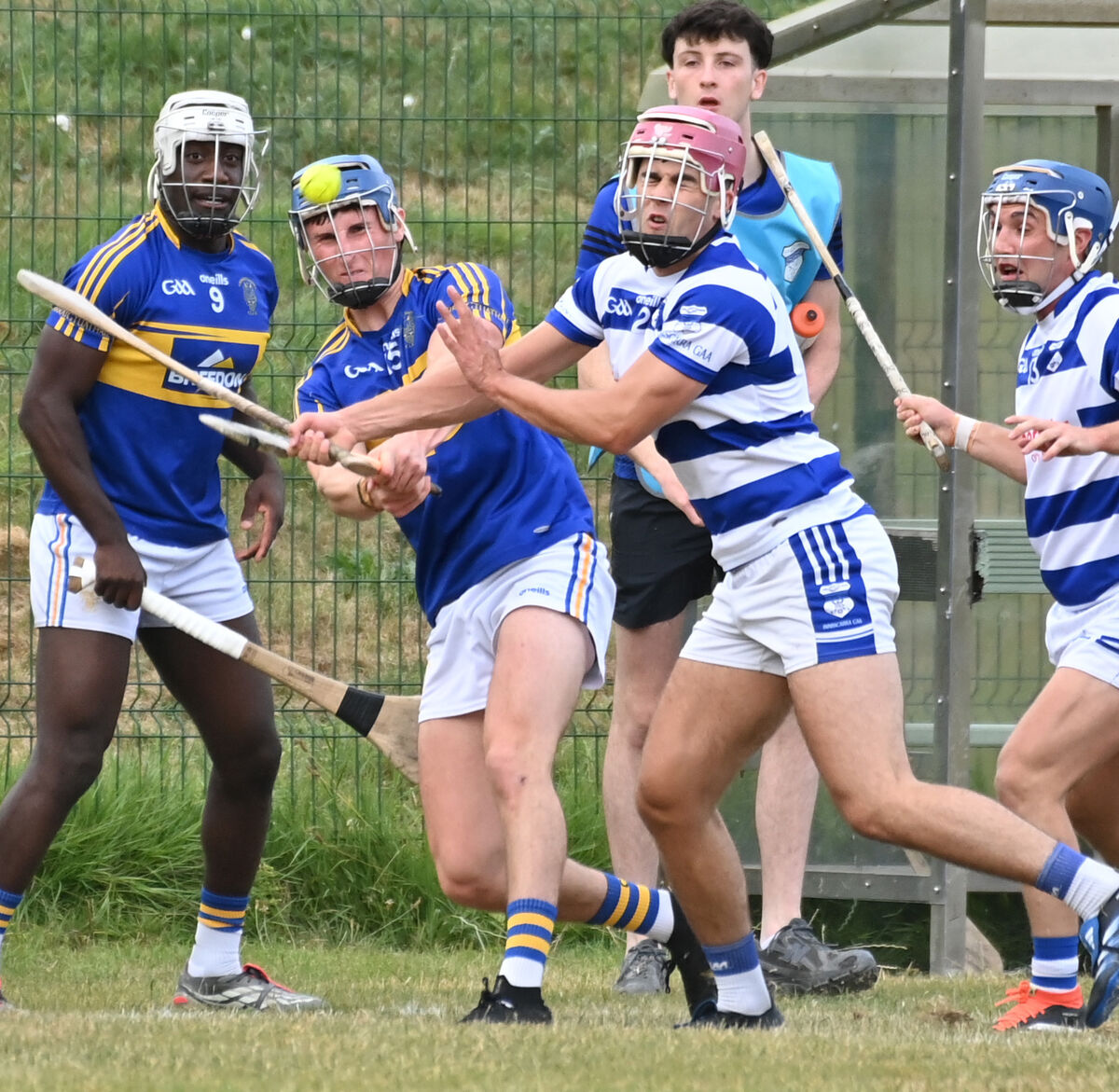Carrigtwohill's Patrick Walsh is tackled by Inniscarra's David Keane. Picture: Eddie O'Hare