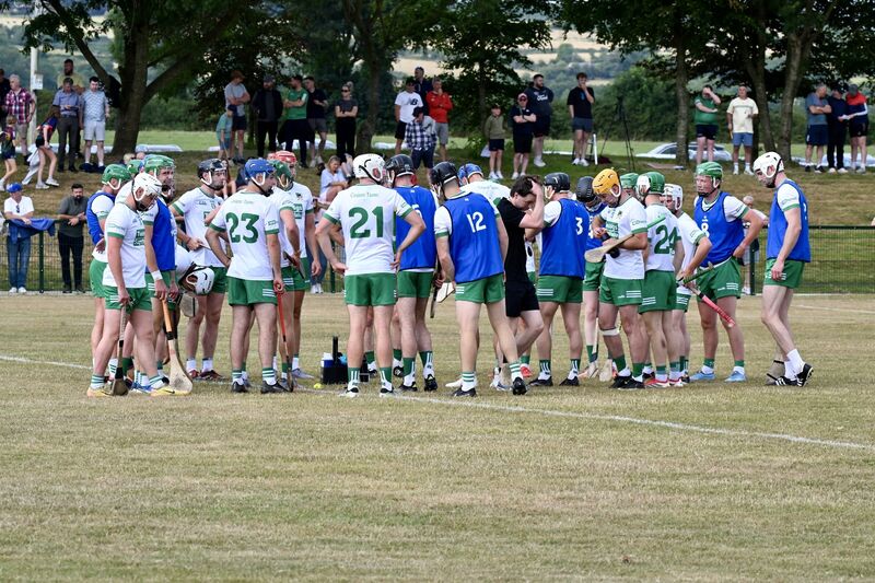 The Kanturk team huddle up before their win over Fr O’Neill's on Saturday. Picture: Larry Cummins