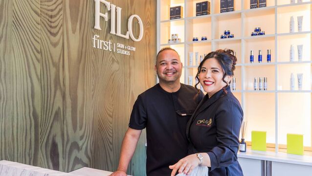 <p>Ryan and Christina Lumor at the FILO Clinic. </p>