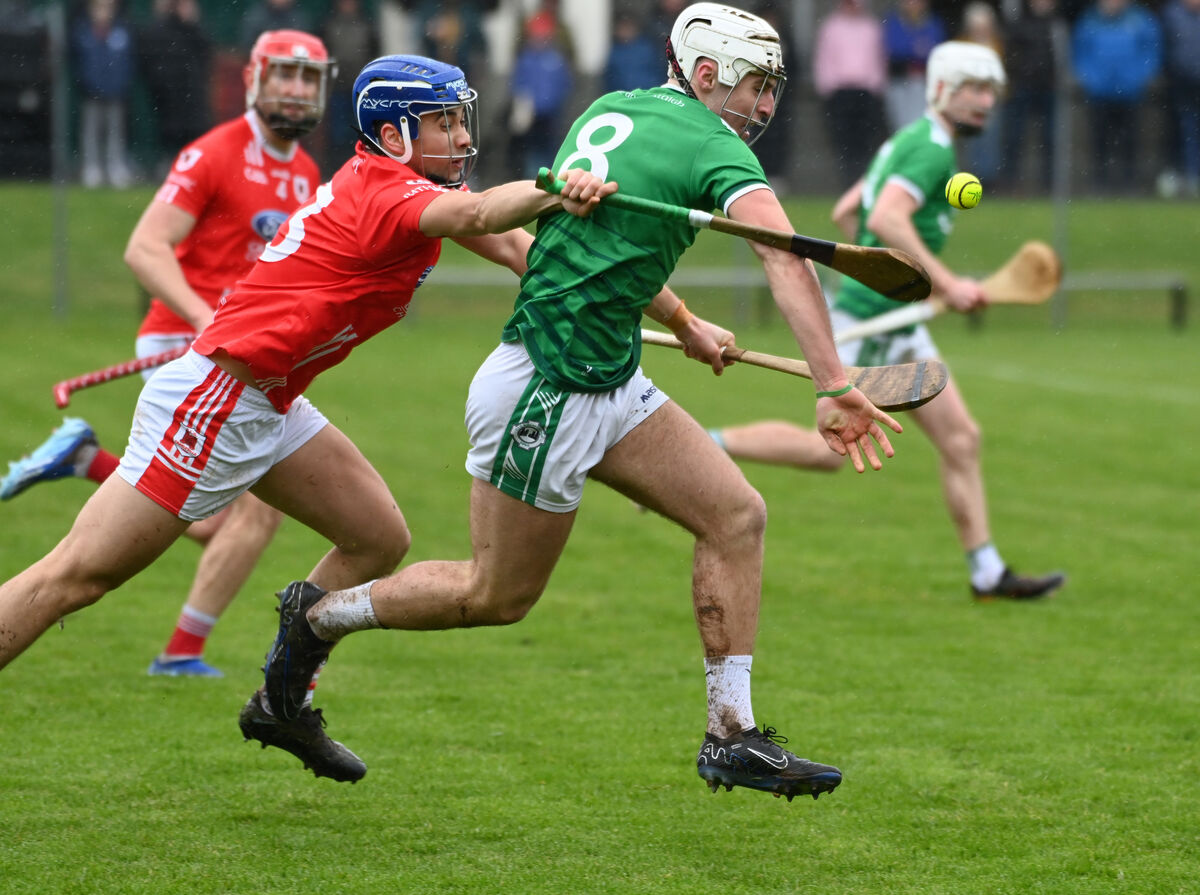 Ballincollig forward Brian Keating drives out with the sliotar. Picture: Eddie O'Hare Ballincollig forward Brian Keating drives out with the sliotar. Picture: Eddie O'Hare