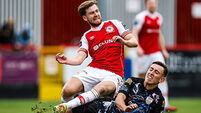 Barry Baggley is tackled by Darragh Burns 2/8/2026