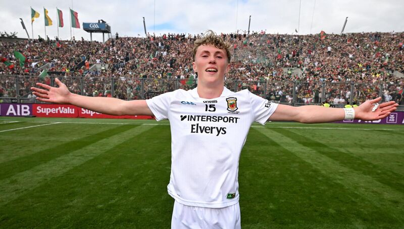 Kobe McDonald of Mayo celebrates after the GAA Football All-Ireland Senior Championship final match between Kerry and Mayo at Croke Park in Dublin. Photo by Stephen McCarthy/Sportsfile Kobe McDonald of Mayo celebrates after the GAA Football All-Ireland Senior Championship final match between Kerry and Mayo at Croke Park in Dublin. Photo by Stephen McCarthy/Sportsfile