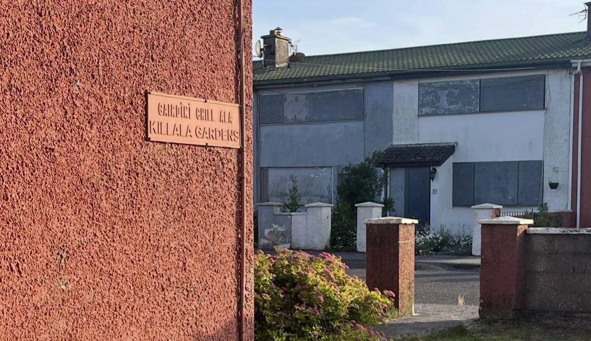 Shuttered houses at Killala Gardens. Shuttered houses at Killala Gardens.
