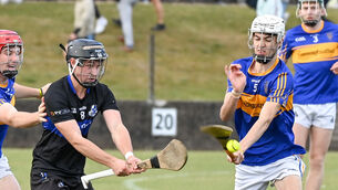 <p> Sarsfields' Adam Leahy shoots past Carrigtwohill's Cillian Rooney during their Premier 1 MHC clash at Carrigtwohill. Picture: David Keane</p> <p> Sarsfields' Adam Leahy shoots past Carrigtwohill's Cillian Rooney during their Premier 1 MHC clash at Carrigtwohill. Picture: David Keane</p>