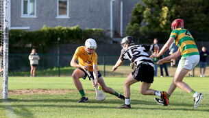 <p> Cian Coakley and Jack Browne, Blackrock, try to hold off John O'Sullivan, Midleton. Picture: Jim Coughlan.</p> <p> Cian Coakley and Jack Browne, Blackrock, try to hold off John O'Sullivan, Midleton. Picture: Jim Coughlan.</p>