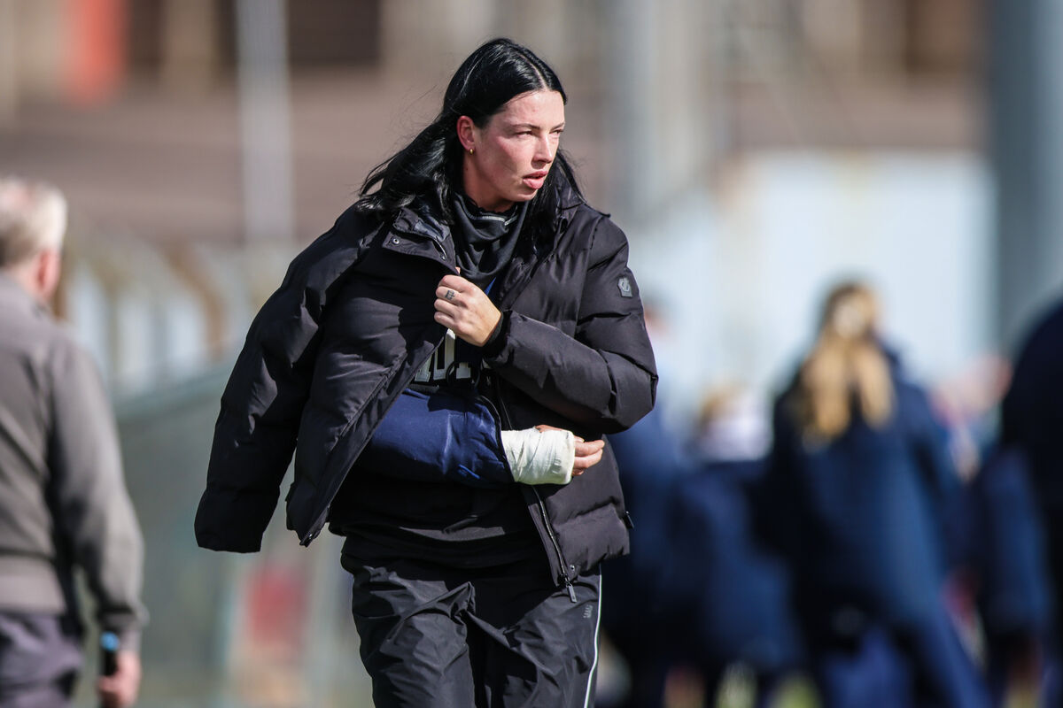 Ashling Thompson after she broke and dislocated her elbow earlier in the season. Picture:  INPHO/David Ribeiro