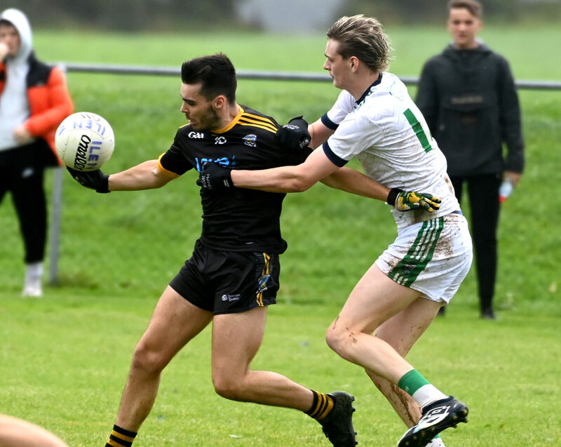 Fermoy's Darragh Daly is tackled by Ilen Rovers' Micheál Sheehy. Picture: Eddie O'Hare Fermoy's Darragh Daly is tackled by Ilen Rovers' Micheál Sheehy. Picture: Eddie O'Hare