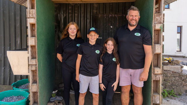 <p>Twomey siblings Annie-May, Tadgh and Florence, with dad Patrick, at Glenbrook Farm which he runs with his wife Kate. They will host a number of events on the farm as part of the Cork on a Fork schedule.	<span class="contextmenu emphasis CaptionCredit">Picture: Noel Sweeney</span>
            </p>