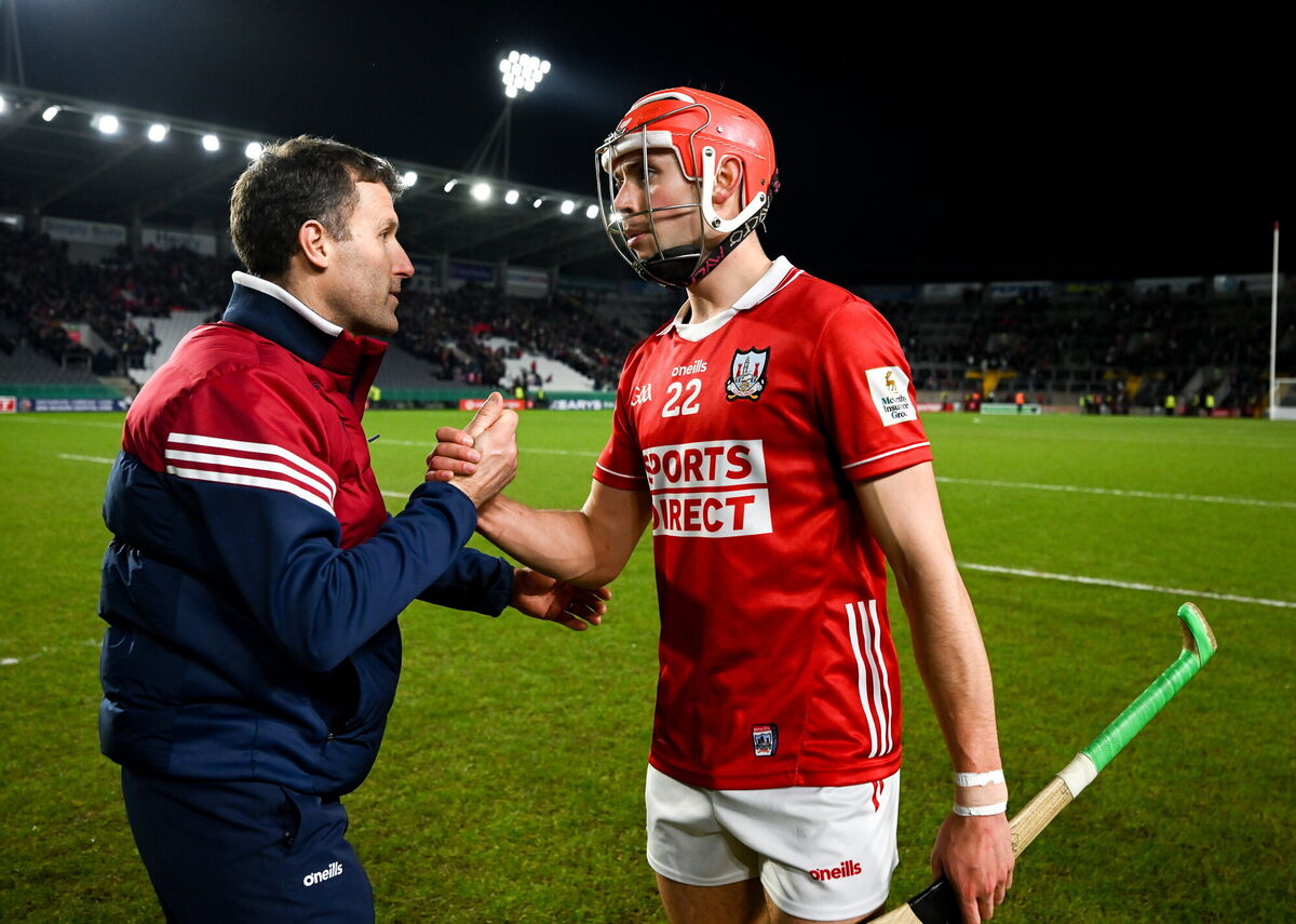 Cork manager Ben O'Connor with Hugh O'Connor after a league win over Tipp last February. Picture: Ray McManus/Sportsfile Cork manager Ben O'Connor with Hugh O'Connor after a league win over Tipp last February. Picture: Ray McManus/Sportsfile