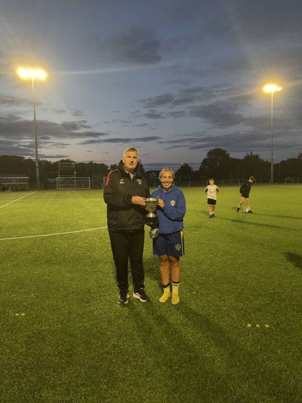 CWSSL Pro John McHale presents the CWSSL Premier League trophy to Douglas Hall captain Emma McCarthy CWSSL Pro John McHale presents the CWSSL Premier League trophy to Douglas Hall captain Emma McCarthy