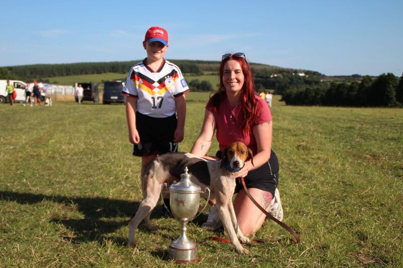 Mary and Lewis Barrett with Lewis Lass of Shanakiel Harriers, winner of the Keith O'Callaghan Senior Maiden Draghunt at Watergrasshill. Mary and Lewis Barrett with Lewis Lass of Shanakiel Harriers, winner of the Keith O'Callaghan Senior Maiden Draghunt at Watergrasshill.