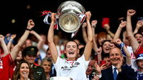 Méabh Cahalane lifts the O'Duffy Cup 9/8/2026