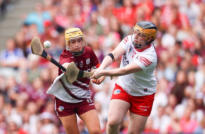 Galway's Caoimhe Kelly challenges Amy Lee of Cork. Picture: INPHO/Tom Maher Galway's Caoimhe Kelly challenges Amy Lee of Cork. Picture: INPHO/Tom Maher