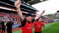 Ger Manley celebrates after the match 9/8/2026