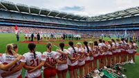 2026 Glen Dimplex All-Ireland Senior Camogie Championship Final Cork vs Galway Cork stand for the national anthem 9/8/2026
