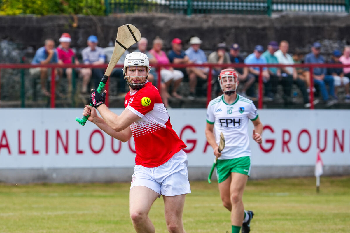 Seandún's Seán Harrington drives a shot goalwards. Picture: Noel Sweeney