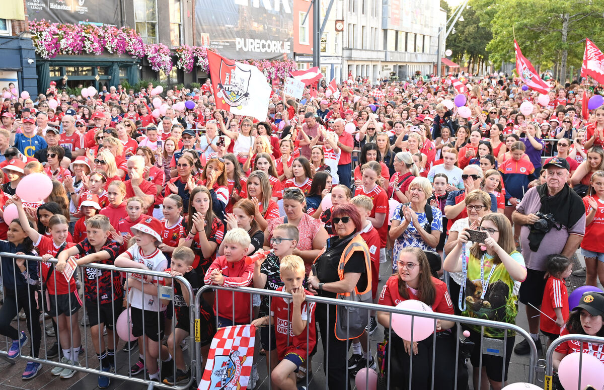 Cork supporters welcome home the Cork All-Ireland camogie winning team at the Grand Parade. Picture: Eddie O'Hare Cork supporters welcome home the Cork All-Ireland camogie winning team at the Grand Parade. Picture: Eddie O'Hare